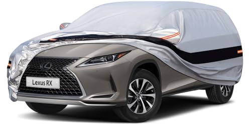 Image of 10 Layers SUV Car Cover Custom Fit for Lexus RX RX350 RX450 RX500 (2015-2024) Waterproof All Weather for Automobiles, Outdoor Full Cover Sun UV Rain Protection.Black
