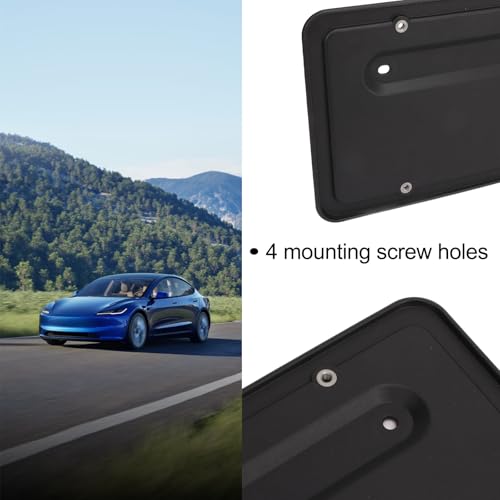 Rear Bumper License Plate Bracket, License Plate Holder Rear License Plate Frame Bracket Mounting Kit, License Tag Mounting Kit for Tesla Model 3 2017‑2023, OE 109684400B - Thumbnail 6