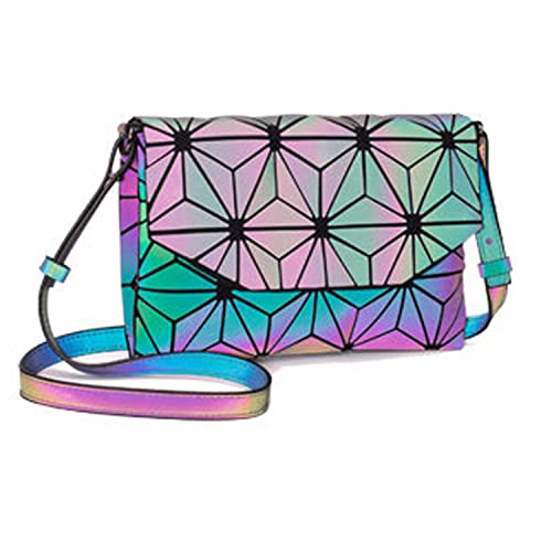 Sac à main holographique réfléchissant avec porte-monnaie assorti
