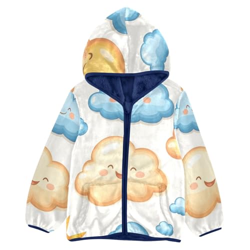 Colorful Cloud Girls Fleece Jacket Girls Fall Jacket Girls Zip Up Hoodie Girls Sherpa Jacket 2-10T