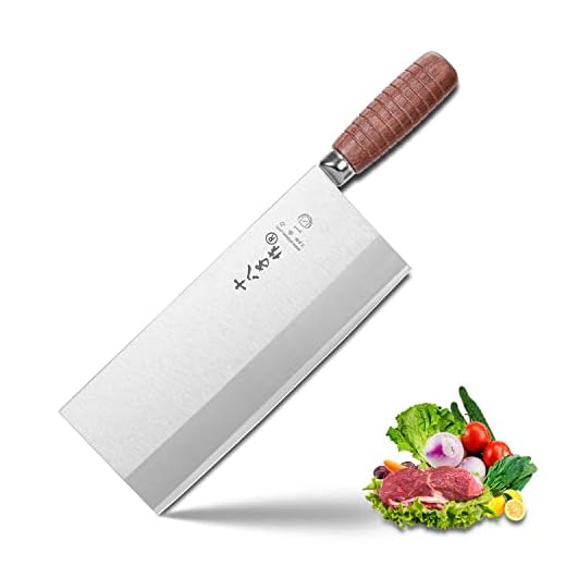 9-inch Kitchen Knife Professional Chef Knife Stainless Steel Vegetable Knife Safe Non-stick Coating Blade with Anti-slip Wooden Handle