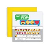 Huxters Mother's Day Card for Mom – Mothers Day Mom Emoji Keyboard - Funny Card for Mom Texting - 14.8cm (Mom Mother's Day)