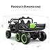 24V 2 Seater 4WD Powered Ride On Dump Truck with Electric Dump Bed, Electric UTV with Remote Control, Shovel, Pull Bow, Music Player for Girls or Boys or Girls-Black