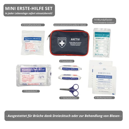 Mini Erste-Hilfe Set für die Handtasche, Brustbeutel oder Rucksack – Perfekt ausgestattet & Ideal um schnell zu Helfen – Pflaster, Verband, Wundkompresse – inkl. Handschuhe – für Freizeit & Alltag - Image 4