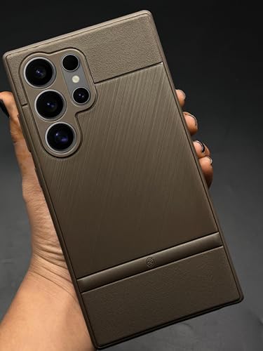 Image of NIUKIN Super Frosted Shield Pro Soft Back Case for Samsung Galaxy S24 Ultra | Shockproof Scratchproof Cover (Brown Titanium)