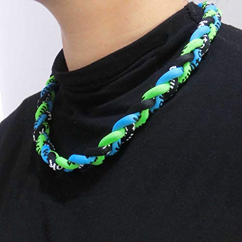 Neon Green Neon Blue Black Baseball Rope Necklaces For Boys Men Youth Baseball Gear Baseball Gifts Beisbol Accessories Paracord Braided Necklace Titanium Tornado Necklace for American Baseball Player Softball Fans Team and Coaches Gifts Neckless - Thumbnail 3
