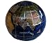 Unique Art 3-Inch Bahama Blue Pearl Swirl Ocean Gemstone World Globe Paper Weight