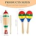 Guiro Instrument, Wooden Maracas For Adults, Wooden Egg Shakers, 6IN Musical Steel Triangle, Latin Percussion Colorful Wooden Musical Instruments for Adults, Parties, Festivals