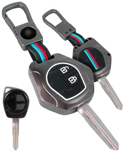 Image of Coll of Fest Premium Metal Silicon Key Cover Compatible with Suzuki Swift | Ertiga | Wagonr | Celerio | Swift Dzire | Alto | Fronx | Brezza | S Presso | Ignis | 2 Button Key Glow in Dark