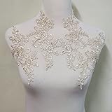 2 Pairs of Embroidered Lace and Decal Wedding Dress Accessories for Lace Accessories (Light Champagne Color)