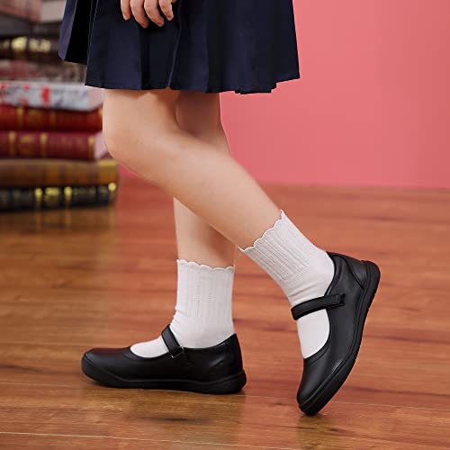 Tobfis Girl's Mary Jane Flats Lightweight School Uniform Shoes Black Dress Shoes (Toddler/Little Kid/Big Kid/Youth)2
