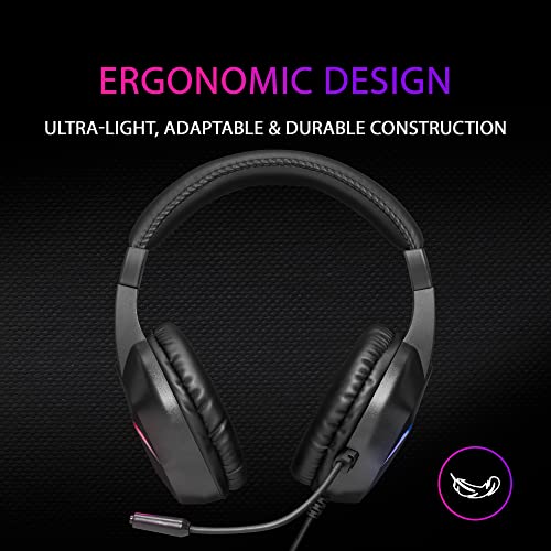 MARSGAMING MH122, Cuffie da Gioco Over Ear FRGB con Microfono, Suono HiFi, Cancellazione del Suono, Ultra Leggere, PS4 PS5 Xbox Switch Tablet Windows Mac, Nero, Grande - Cuffia gaming - Immagine 2