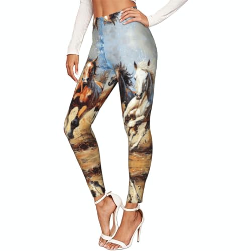 Leggings de mujer con estampado de caballos ideales para senderismo y uso diario