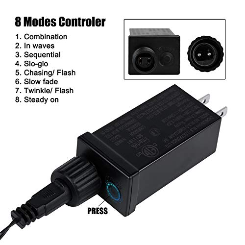 Minetom Orange Lights Outdoor, 33Feet 100 Led Halloween Lights With 8 Lighting Modes For Outdoor Indoor Garden Party Christmas Xmas Tree Lights Decor (Orange) #TOP4