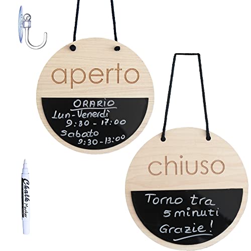 Smile BB Cartello Aperto Chiuso, Orario di Apertura, orario di apertura, Cartello con Lavagna per Negozi e Attività Commerciali