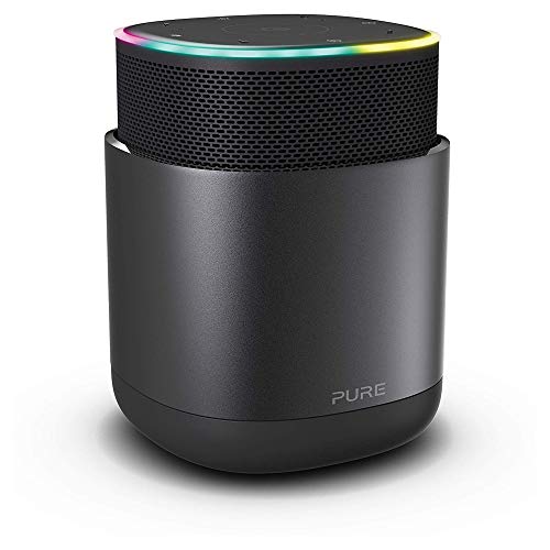 Enceinte Bluetooth DiscovR de Pure avec Alexa intégrée, Multiroom, Charge Rapide, Son à 360 degrés, Autonomie de 15h, Radios Via Internet et Désactivation...