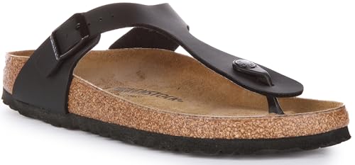 Birkenstock Classic Damen Classic Gizeh Damen Zehentrenner, 40 EU Schmal, Schwarz