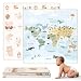HuBorns - Spielmatte Baby Faltbar 200x180 cm und Wendbar, Krabbelmatte Baby Schadstofffrei mit CE Zertifikat, Play Mat XXL Gepolstert, Spielmatte rutschfest und Wasserdicht (Weltkarte)