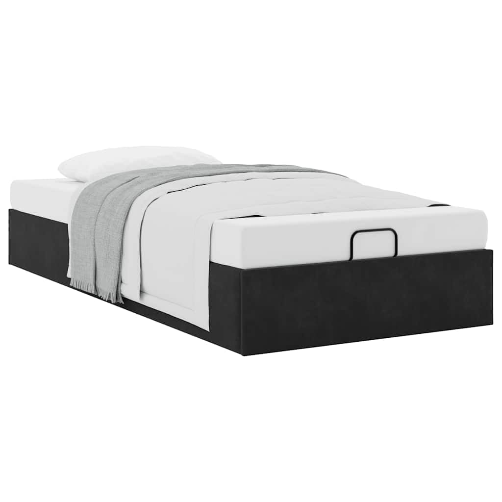 Struttura Letto Pouf Nero 100x200 cm Velluto