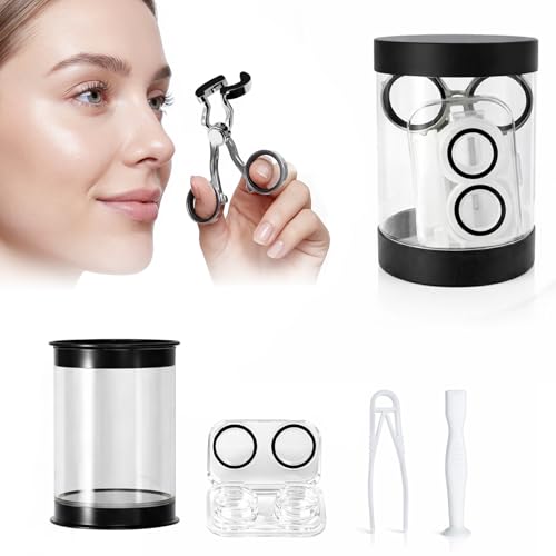 Image of Contact Lens Applicator Tool - Essential Tools Set with Removal Tweezers, Scleral Lens Inserter, Lens Case, Contact Lens Eyelid Wearingtool, Old