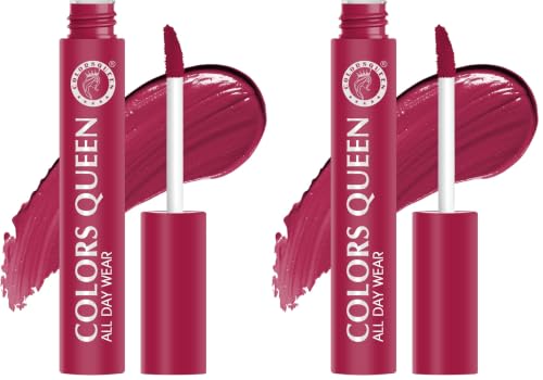 Image of Colors Queen All Day Wear Liquid Lipstick - Taboo, 12g | Highly Pigmented, Long Lasting Matte Lipstick | Smooth One Swipe Application, Lightweight & Non Transfer Liquid Lipstick for Women (Pack of 2)