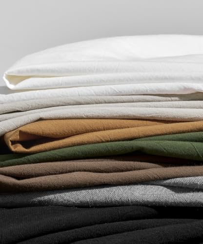 Image of JELLYMONI 100% Washed Cotton Brown Duvet Cover Cal King, Linen-Like