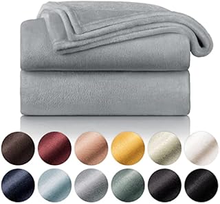 Blumtal Cosy Fleece Blanket - Super Fluffy and Thick Throws for Sofas and Bed, Grey Throw Blanket - Single Size, 150 x 130 cm