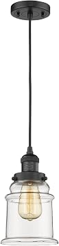 Innovations 201C-BK-G182-LED 1 Light Vintage Dimmable LED Mini Pendant, Matte Black
