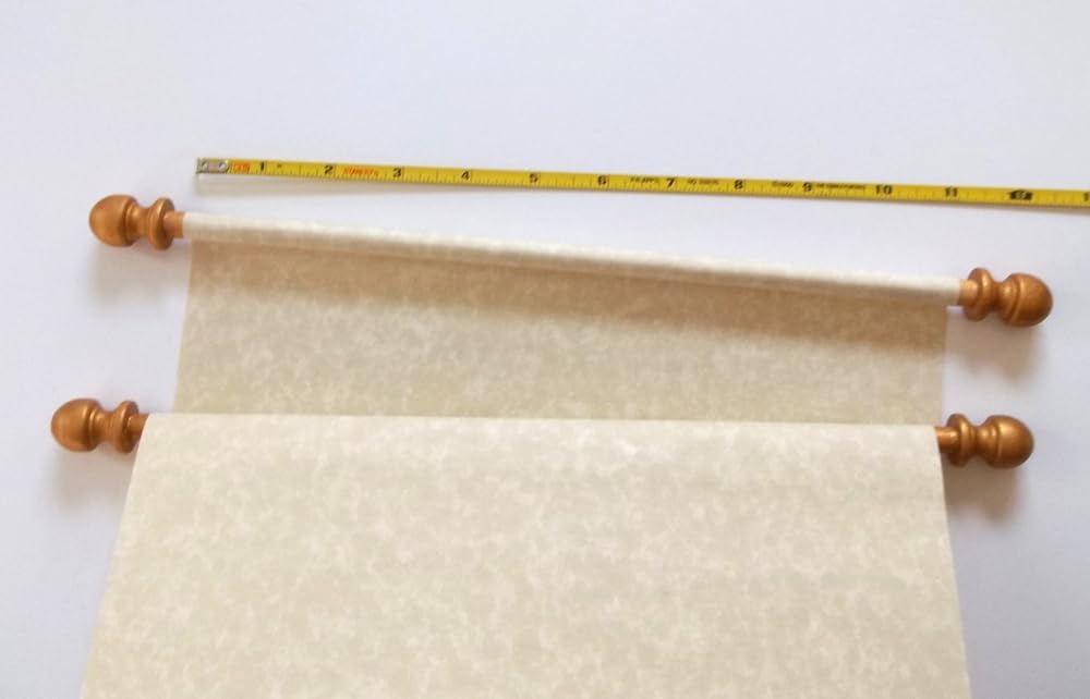 Aged Blank Scroll with Gold Details – Rustic Vintage Style Paper Scroll for Crafts, Notes, Invitations, or Art Projects, (11x19 paper, 1 scroll)