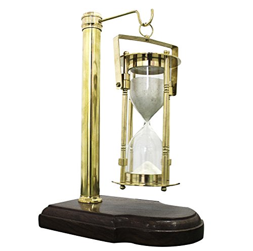 Vintage Clock Design Collection Wooden Stand Sand Timer Hanging Hourglass Vintage Brass White Sand Stand Unity Hour Glass Sandglass For Home, Desk, Office Decorative #TOP21