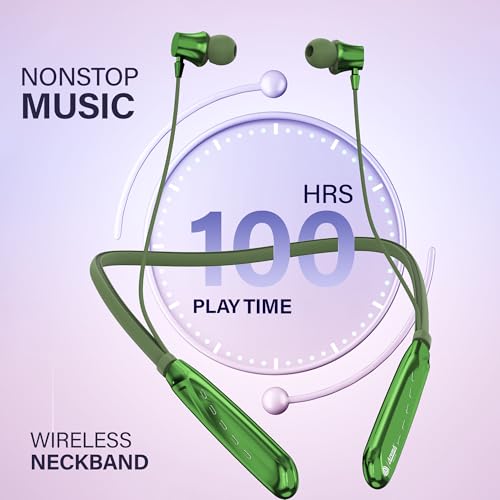 Image of AROMA NB119 Tronix Upto 100 Hr Playtime*,ENC,Fast Charging,Dual Pairing Neckband Bluetooth