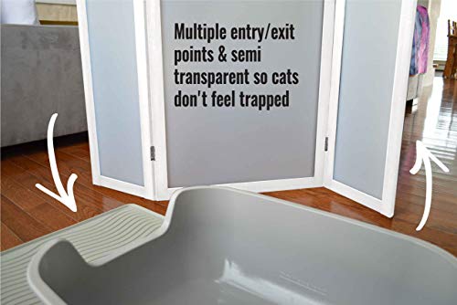 Petfusion Modestcat Litter Box Privacy Screen (3' Tall; 4' Wide, White). Cat Litter Box Furniture Best For Your Cat's Health #TOP2