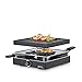 Produktbild Spring CLASSIC Raclette 4 Personen Schwarz, Tischgrill elektrisch, Antihaftbeschichtete Alu-Grillplatte, 4 Pfännchen & Raclette Schaber, Abstellebene, 22,5×21,5×13,5cm, Raclette Grill