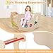 HONEY JOY Wooden Rocking Climbing Arch, Montessori Kids Arch Rocker Climber Ladder for Rocking Horse, Children Indoor Outdoor Gym Learning Playset, Playground Climbing Toys for Toddler Gift (Colorful)