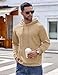 COOFANDY Men's Casual Hoodie Pullover Fashion Hip Hop Long Sleeve Drawstring Knit Hooded Sweatshirts Sport Gym Hooded Khaki