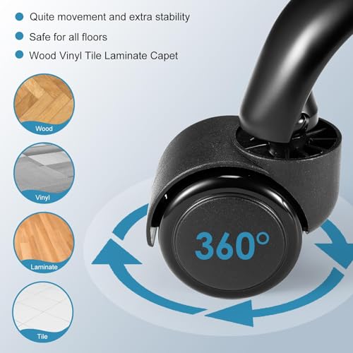 Image of PU Leather Rolling Stool with Back Support Height Adjustable Swivel Stool Chair with Wheels Drafting Chair for Spa Slaon Massage Stable Base Foot Black