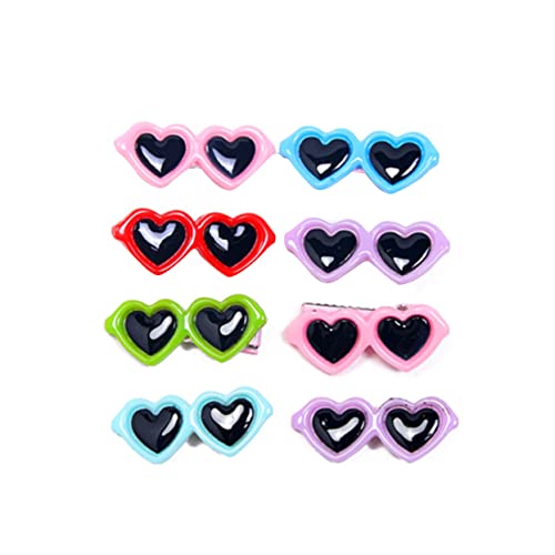 COLLBATH 30 Pezzi Fermagli per Occhiali A Forma di Cuore per Animali Domestici Comodi Accessori per Chioma per Cani E Cuccioli