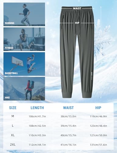 Image of Venzina Men's Quick-Dry 4-Way Stretch Joggers Tapered Fitness Pants with Ankle Cuff for Workout, Gym, Running &Casual Wear