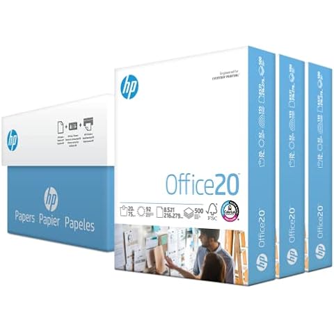 HP Printer Paper | 8.5 x 11 Paper | Office 20 lb | 3 Ream Case - 1500 Sheets | 92 Bright | Made in USA - FSC Certified | 112090C Cover