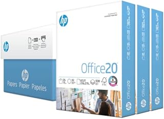 HP Printer Paper | 8.5 x 11 Paper | Office 20 lb | 3 Ream Case - 1500 Sheets | 92 Bright | Made in USA - FSC Certified | 112090C