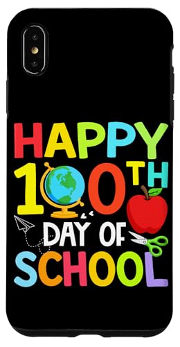 Happy 100th Day of Kindergarten Teacher Boys Girls 100 days �X�}�z�P�[�X iPhone XS Max �p