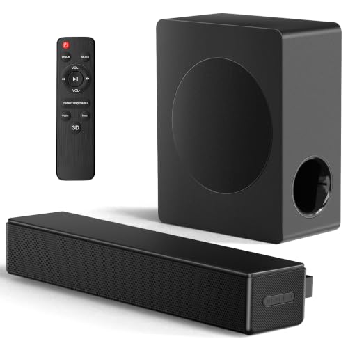 Image of GEOYEAO 2.1 CH Soundbar w /Subwoofer,100W Dolby Atmos Sound Bar for Smart TV
