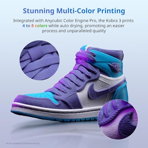 Image of 3IDEA Kobra 3 3D Printer, Max 600mm /s Print Speed Full-auto Calibration Details Even Better, Multi-Color 3D Printer, Explore Endless Print Fun 9.8 inchx9.8 inchx10.2 inch