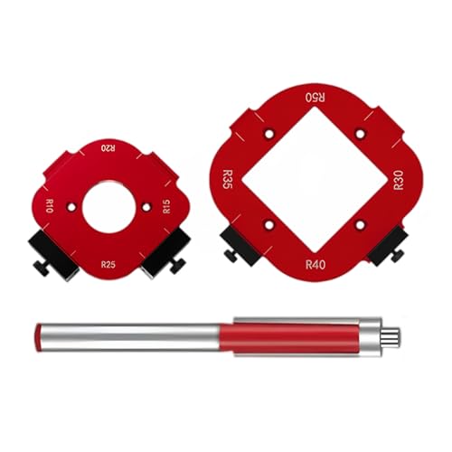Lonwiner 2 lot de Gabarit Defonceuse a Bois, Gabarit Défonceuse pour Défonceuse R10-R25 R30-R50 pour Le Travail du Bois DIY, Rouge