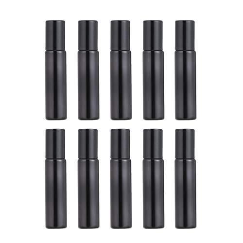 Heallily Roll-on-Flaschen für ätherische Öle, Glas, Leere Roll-Ballflaschen, 10 ml, für Parfüm, Kosmetik, 10 Stück