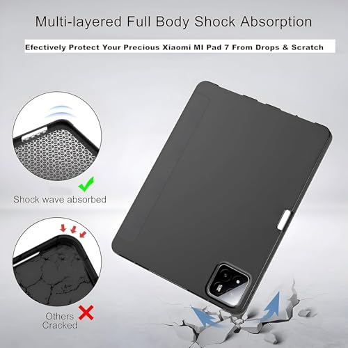 Image of ProElite Cover for Xiaomi Mi Pad 8 /Pad 8 Pro 11.2 inch Cover, Soft Flexible Flip Case Cover with Pen Holder for Mi Pad 8 /Pad 8 Pro 11.2 inch, Support Auto Sleep Wake, [Recoil Series] - Flowers
