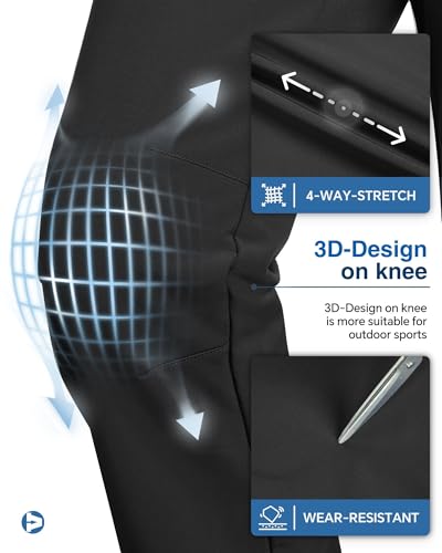 Outdoor Ventures Womens Winter Softshell Trousers Waterproof Pants Warm Fleece Lined Ski Snow Hiking Pants - Image 4