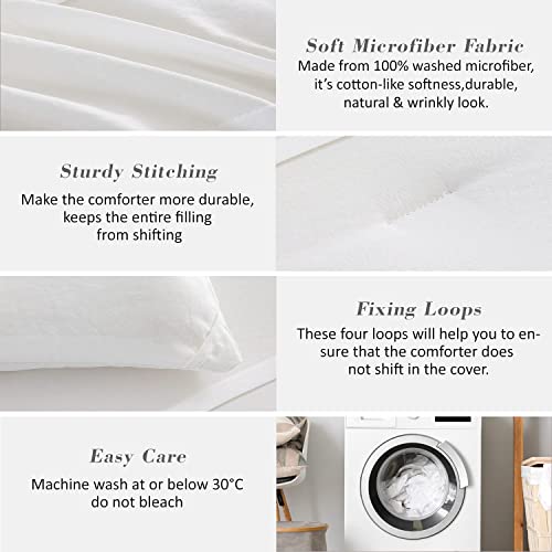 Aleissel Stripes Off-White Comforter King Size,Pleated King Comforter Set, Ultra-Soft White Bedding Set King Size 3 Pcs, Down Alternative Comforter Set(Off White,King104 X90) #TOP3