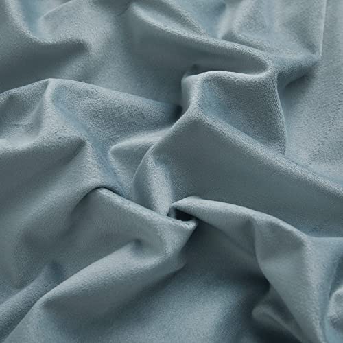 RYB Home Velvet Room Divider Curtains - Thermal Insulated Noise Reducing Panel Large Window Decor for Sliding Door Hall, Width 62 x Length 84 inch, Stone Blue, 2 Panels by RYB HOME - Image 6