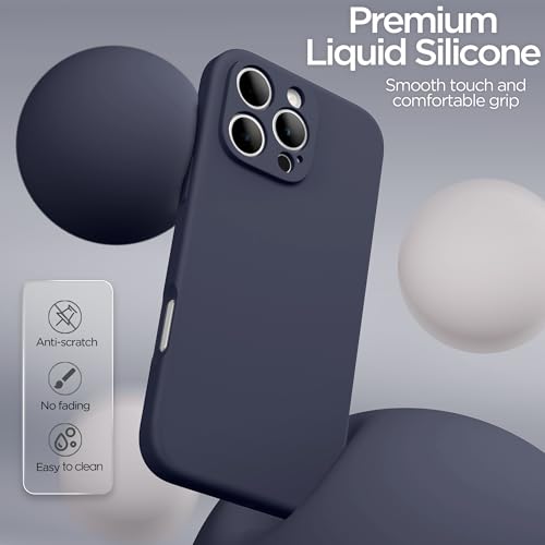 Coque iPhone 16 Pro en silicone liquide avec doublure microfibre